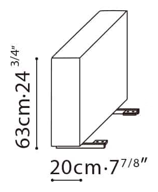 Rubix Sofa by Camerich, size drawing: B12C0143
