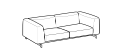 St. Germain Sofa by Ditre Italia, size drawing: 3-seat sofa