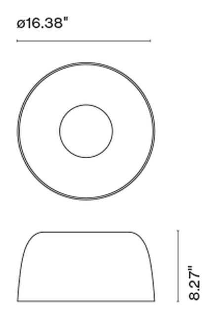 Djembé Ceiling Lamp by Marset, size drawing: Djembé 42.21