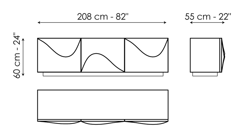 Vertigo Sideboard by Bonaldo, size drawing: Vertigo 208