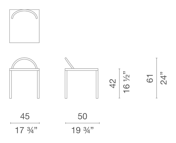 Ko-Ko Side Table by Cappellini, size drawing