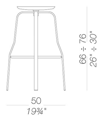 Giro S106 Stool by LaPalma, size drawing