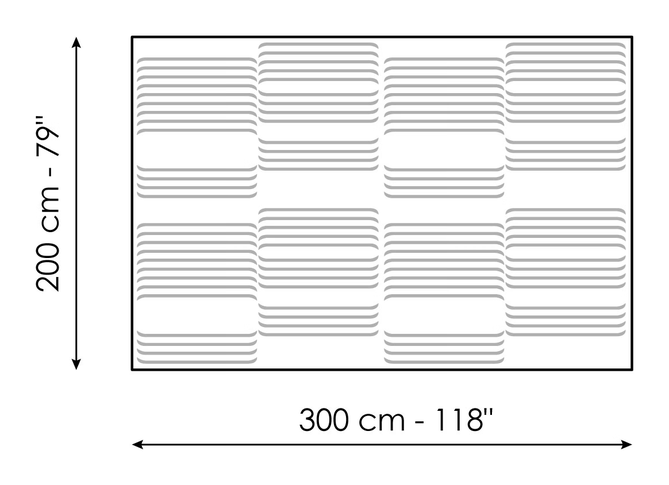 Tangeri Rug by Bonaldo, size drawing: Tangeri 200 x 300