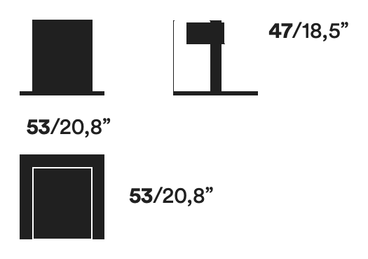 Ptolomeo x4 Short Bookcase by Opinion Ciatti, size drawing: Ptolomeo x4 short