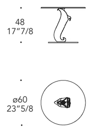 Casanova 55 Side Table by Reflex, size drawing 1