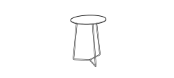 Kevin Coffee Table by Ditre Italia, size drawing: Diameter 43 round side table
