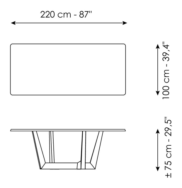 Art Extendable Table by Bonaldo, size drawing 4