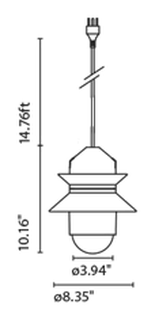 Santorini Pendant Lamp Outdoor by Marset, size drawing: Santorini
