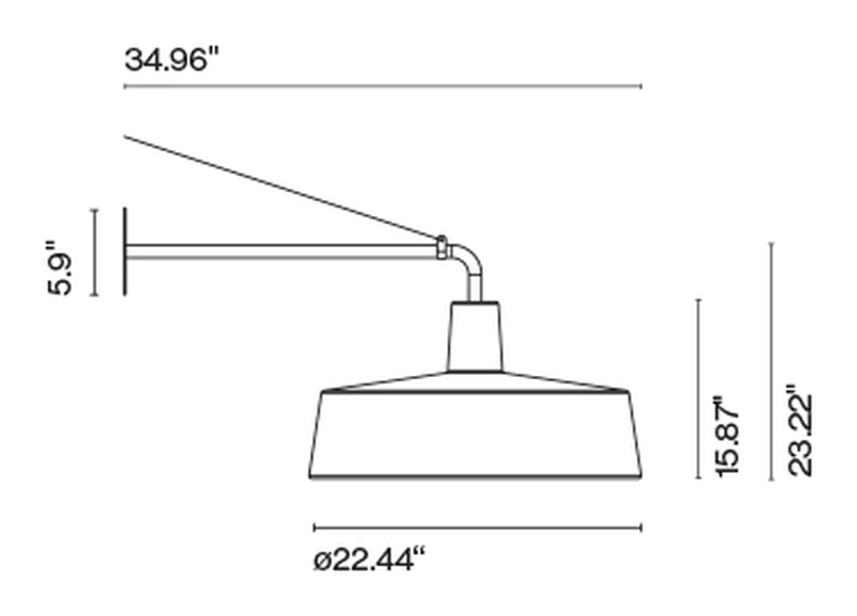 Soho Wall Lamp by Marset, size drawing