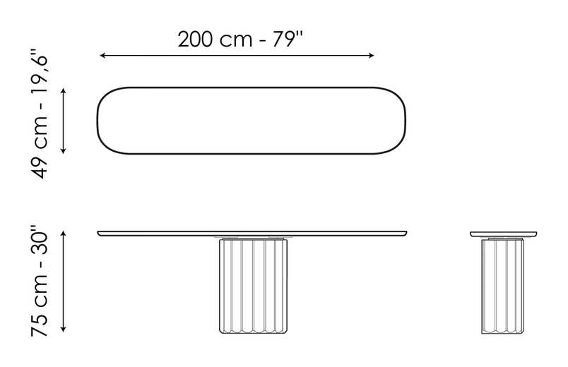 Dorian Console Table by Bonaldo, size drawing 4