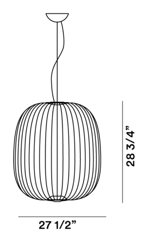 Spokes 2 Pendant Lamp by Foscarini, size drawing: Spokes 2 Large