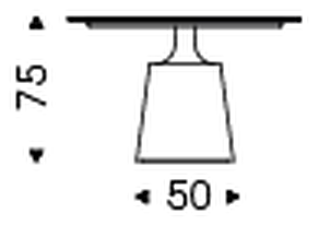 Yoda Keramik Dining Table by Cattelan Italia, size drawing 1