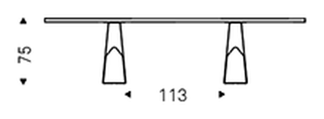 Mad Max Wood Dining Table by Cattelan Italia, size drawing 7