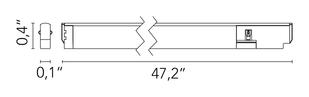 Light Stripe Diffused Module by Flos, size drawing 1