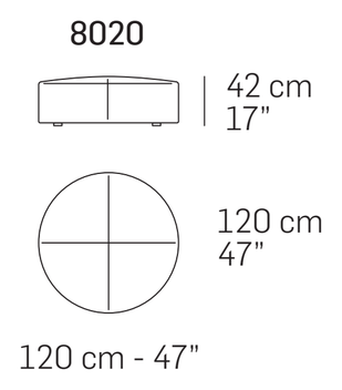 Dot Ottoman by Nicoline, size drawing 2