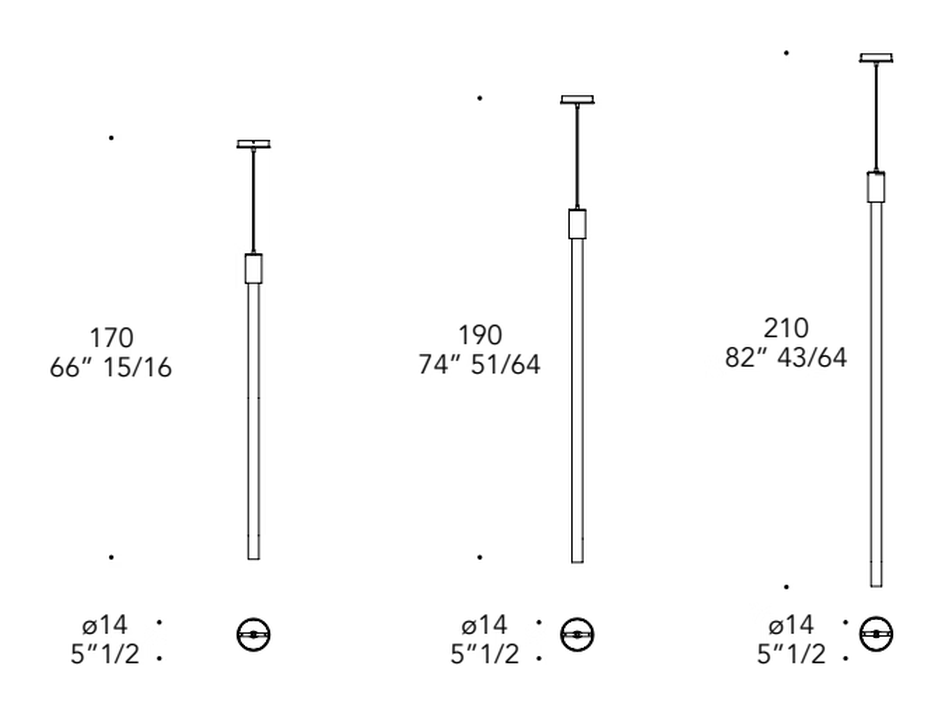 Lucciola Sospensione Pendant Lamp by Reflex, size drawing