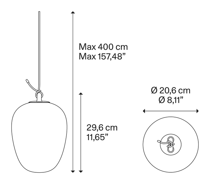 Oblò Cluster Pendant Lamp by Lodes, size drawing: Oblò medium