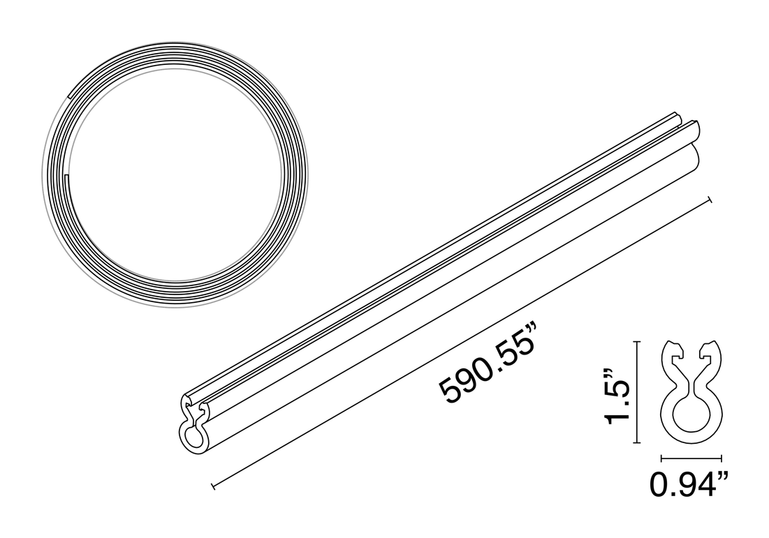 My Circuit Profile Lighting System by Flos, size drawing 1