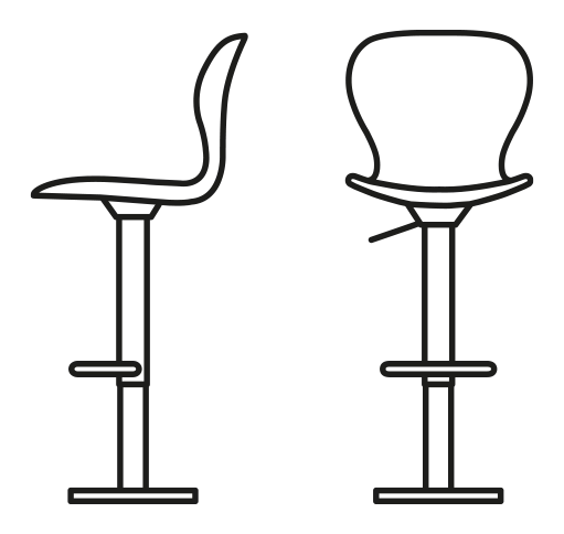 Ops! Stool by Connubia, size drawing