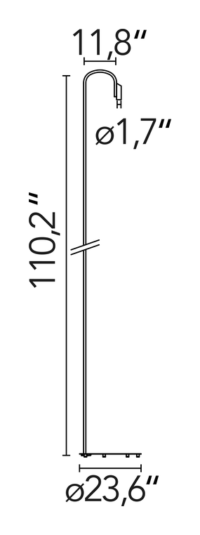 Caule Floor Lamp by Flos, size drawing: Caule Floor 5