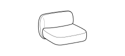 Nube Sofa by Ditre Italia, size drawing: 1-seat central element