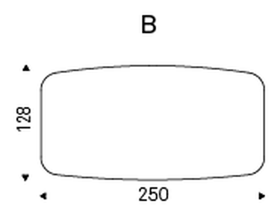 Skyline Wood Dining Table by Cattelan Italia, size drawing 2