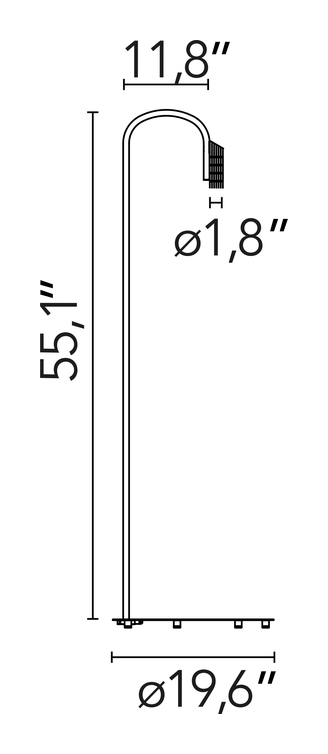 Caule Floor Nest Lamp by Flos, size drawing: Caule Floor 3 Nest