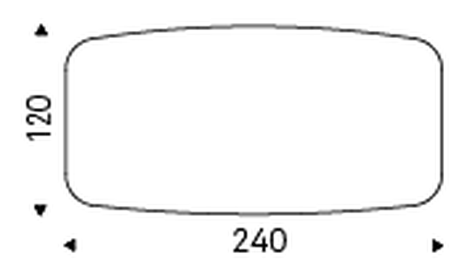 Skyline Keramik Dining Table by Cattelan Italia, size drawing 3