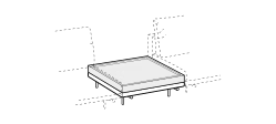 Avenue Sofa by Ditre Italia, size drawing: Central base with coffee table
