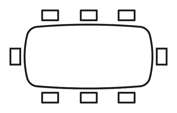 Ellisse Dining Table, Barrel-Shaped by Connubia, size drawing