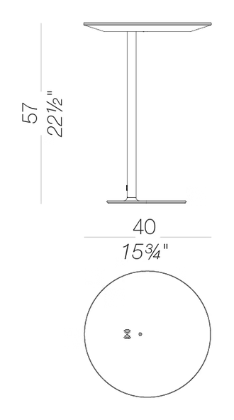 Lyt T86 Side Table by LaPalma, size drawing