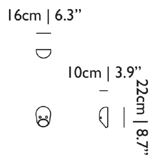 The Party Wall Lamp by Moooi, size drawing: Ted
