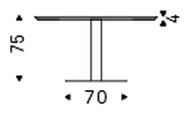 Elvis Wood Dining Table by Cattelan Italia, size drawing 1