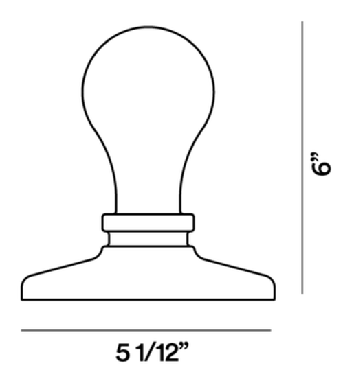 Light Bulb Table Lamp by Foscarini, size drawing