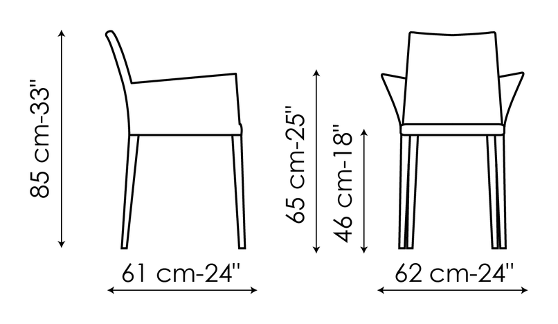 Kayla Chair by Bonaldo, size drawing: Miss Kayla