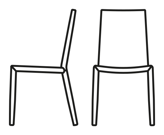 Boheme Chair by Connubia, size drawing