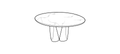 Sentei Dining Table by Ditre Italia, size drawing: Round table diam.140 lacquered base and marble top