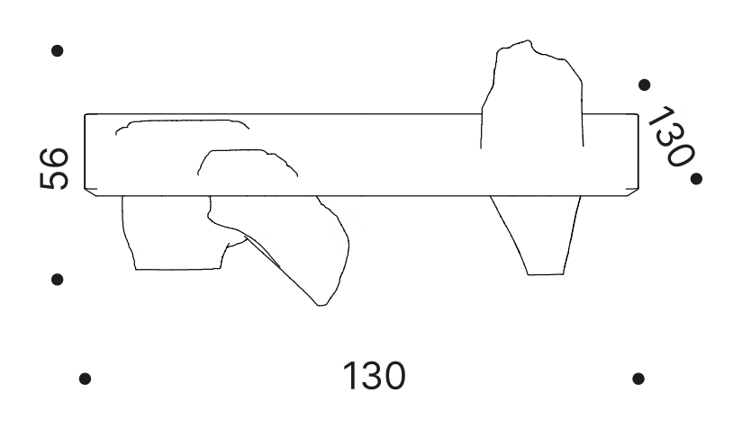 Sereno Table by Driade, size drawing