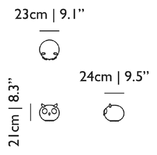 Pet Light Table Lamp by Moooi, size drawing: Uhuh (owl)