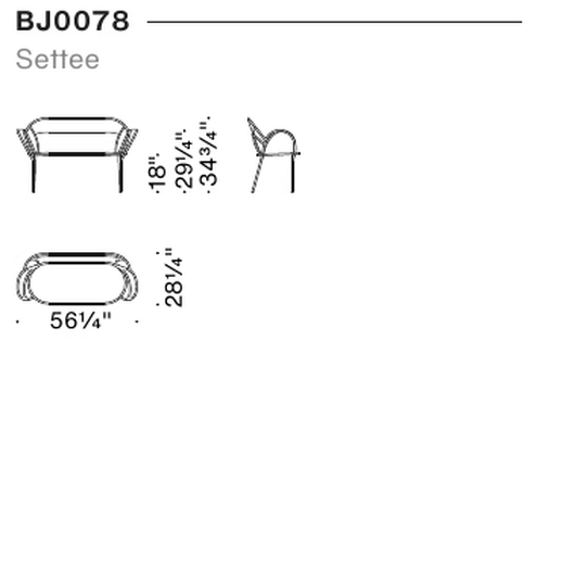 Banjooli Sofa by Moroso, size drawing
