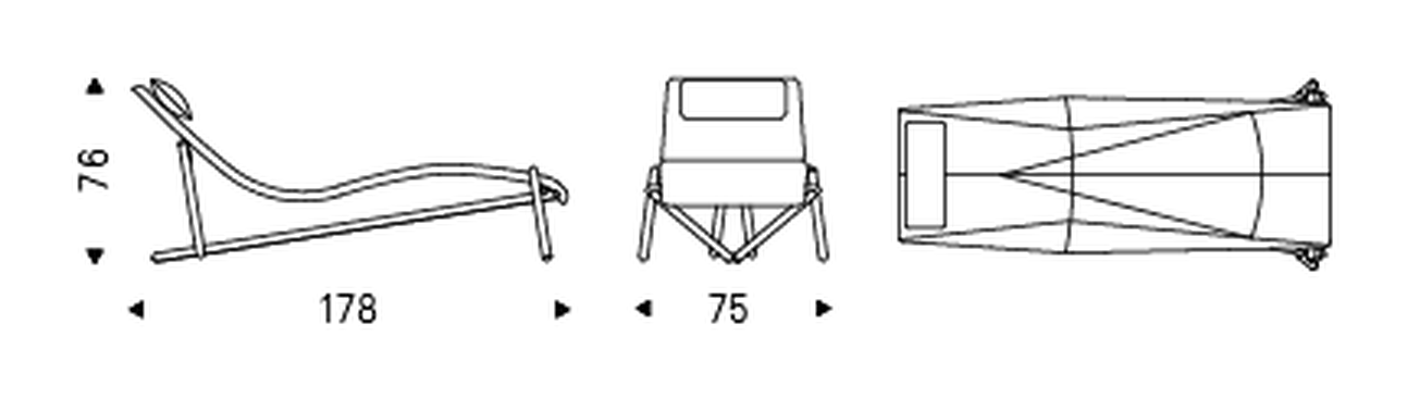 Donovan Chaise Lounge by Cattelan Italia, size drawing