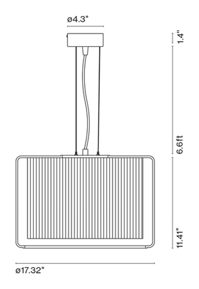 Mercer Pendant Lamp by Marset, size drawing: Mercer 44