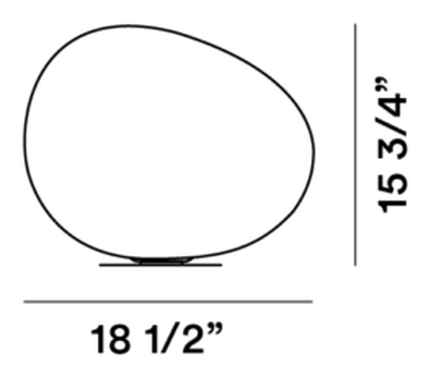 Poly Gregg Table Lamp by Foscarini, size drawing: Poly Gregg Grande