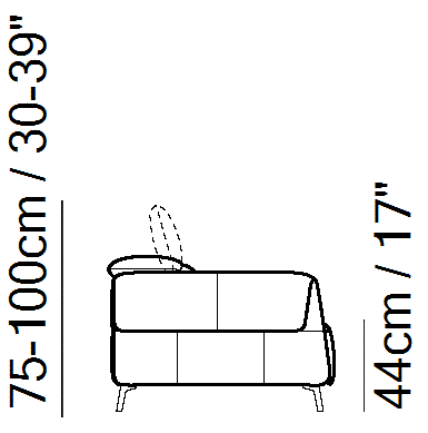 Seagull Sectional by Natuzzi Italia, size drawing