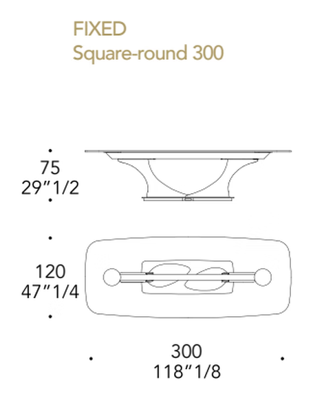 Archimede 72 Dining Table by Reflex, size drawing 3