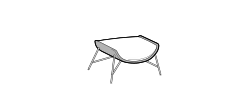Beetle Armchair by Ditre Italia, size drawing: Pouf mix
