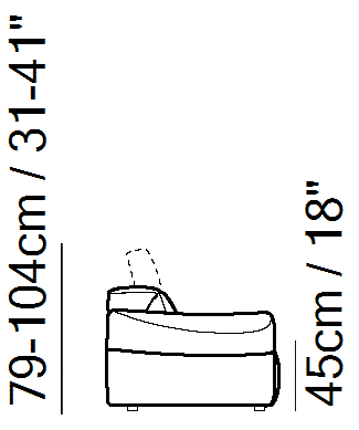 Faraone Sectional by Natuzzi Italia, size drawing