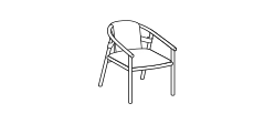 Isa Dining Chair by Ditre Italia, size drawing