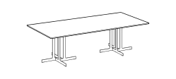 Nell Dining Table by Ditre Italia, size drawing: Table rectangular 250 with wooden top