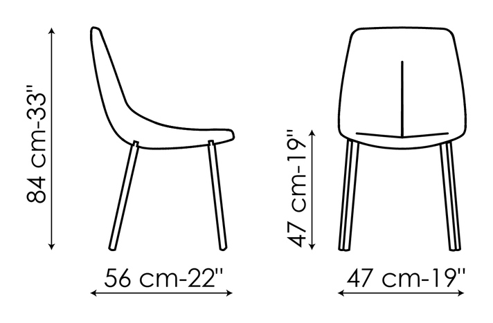 By Chair by Bonaldo, size drawing: By met